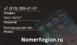 Кто звонил с 9192896191 - регион и оператор